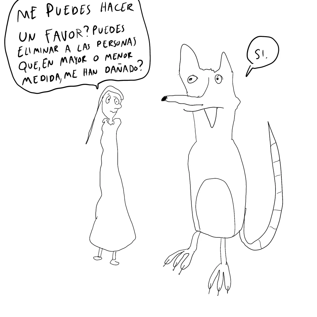 listado y cuchillo